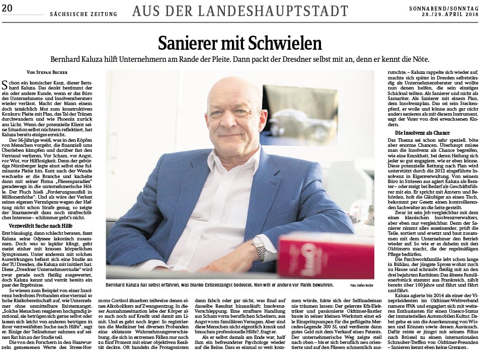 Artikel Sächsische Zeitung vom 28./29. April 2018